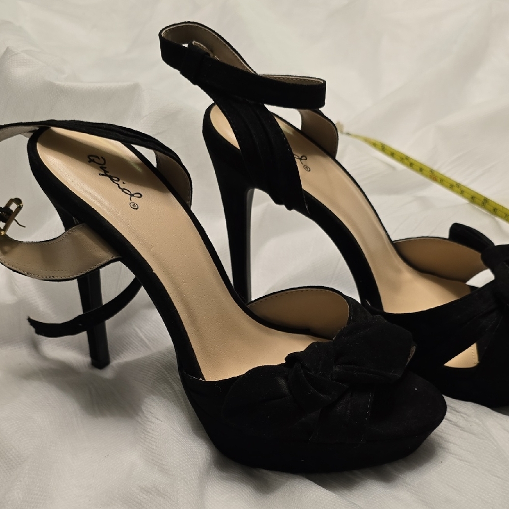 Cupid Black Strappy Heels